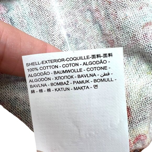 Desigual Printed Cardigan Heart Accent Sweater Sheer Back Size Medium - Picture 8 of 10